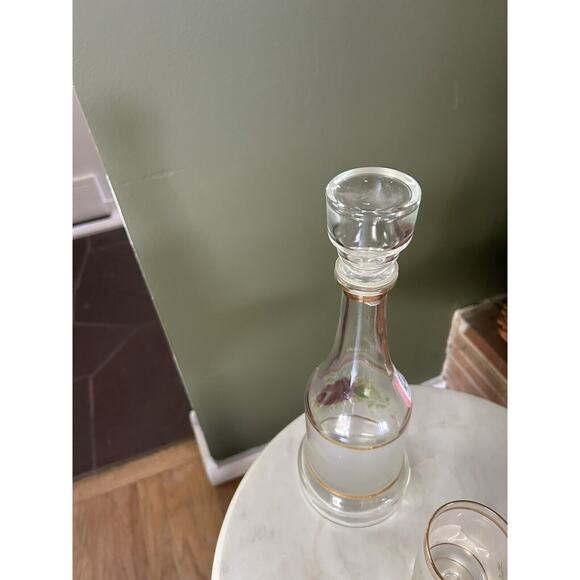 Hand Painted Decanter And 4 Glasses - Picture 8 of 8